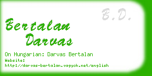 bertalan darvas business card